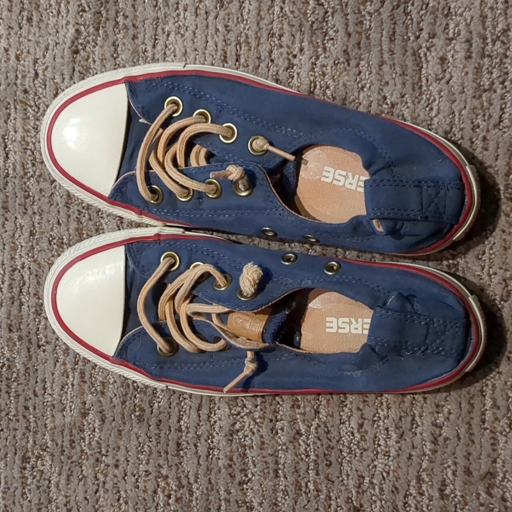 Converse blue shoreline slip on shoes sz 5